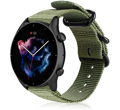 Strap-it® Strap-it Amazfit GTR 3 (Pro) Amazfit GTR 3 (Pro) Nylon-Schnallenarmband (Grün) Strap-it® Strap-it Amazfit GTR 3 (Pro) Amazfit GTR 3 (Pro) Nylon-Schnallenarmband (Grün)