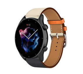 Strap-it® Amazfit GTR 3 (Pro) Lederarmband (Weiß/Dunkelblau) Strap-it® Amazfit GTR 3 (Pro) Lederarmband (Weiß/Dunkelblau)