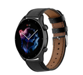 Strap-it® Amazfit GTR 3 (Pro) Armband Leder (eng Schwarz) Strap-it® Amazfit GTR 3 (Pro) Armband Leder (eng Schwarz)