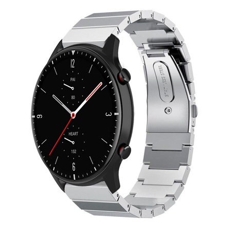 Strap-it® Strap-it Amazfit GTR 2 Metallarmband (Silber) Strap-it® Strap-it Amazfit GTR 2 Metallarmband (Silber)