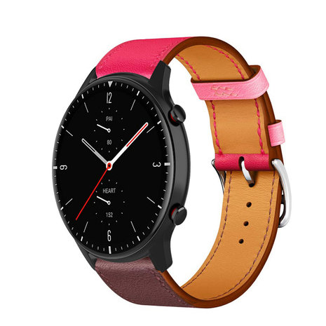 Strap-it® Strap-it Amazfit GTR 2 Lederarmband (Pink/Rotbraun) Strap-it® Strap-it Amazfit GTR 2 Lederarmband (Pink/Rotbraun)