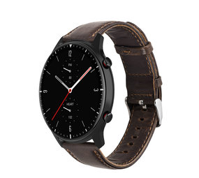 Strap-it® Amazfit GTR 2 Lederarmband (Dunkelbraun) Strap-it® Amazfit GTR 2 Lederarmband (Dunkelbraun)