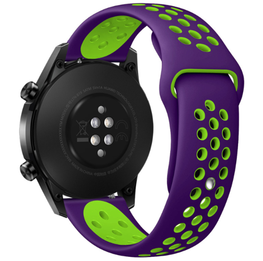 Strap-it® Strap-it Huawei Watch GT Runner Sportarmband (Lila/Grün)