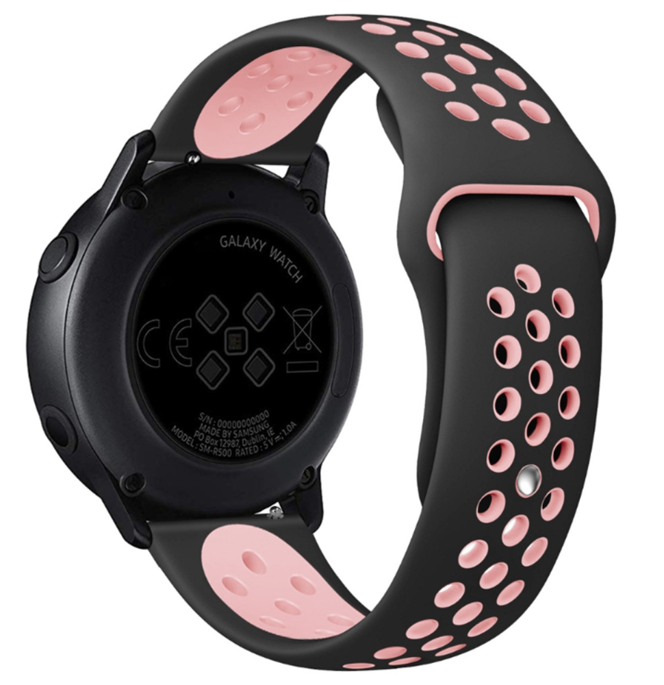 Strap-it® Strap-it Huawei Watch GT Runner Sportarmband (Schwarz/Rosa)