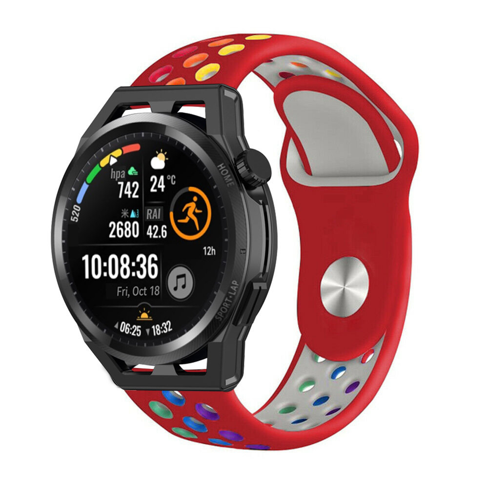 Strap-it® Strap-it Huawei Watch GT Runner Sportarmband (Rot Bunt)