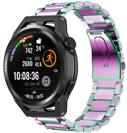Strap-it® Strap-it Huawei Watch GT Runner Stahlarmband (Regenbogen)