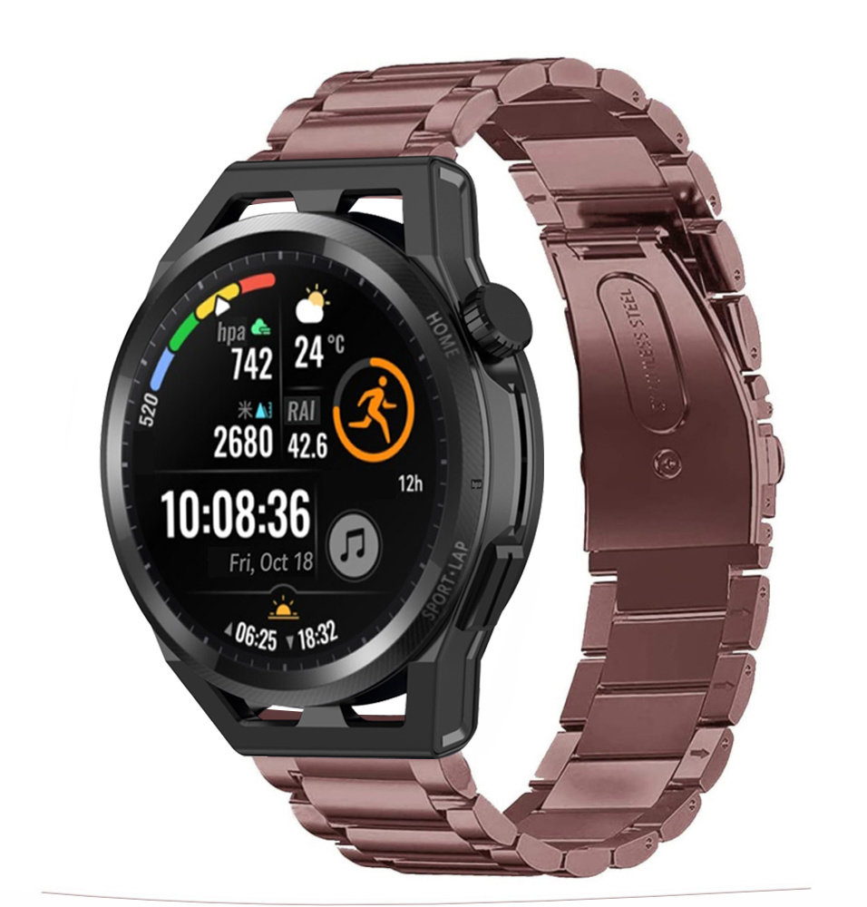 Strap-it® Strap-it Huawei Watch GT Runner Stahlarmband (Bronze-Gold)