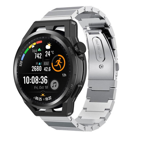 Strap-it® Strap-it Huawei Watch GT Runner Metallarmband (Silber)