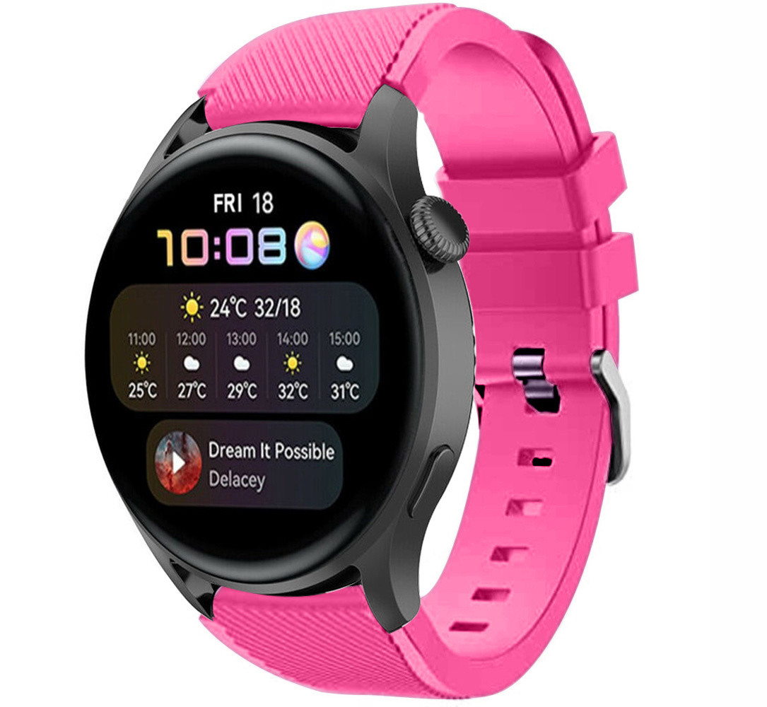 Strap-it® Strap-it Huawei Watch 3 (Pro) Silikonarmband (Pink)