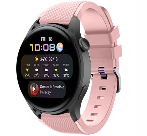 Strap-it® Strap-it Huawei Watch 3 (Pro) Silikonarmband (Rosa)