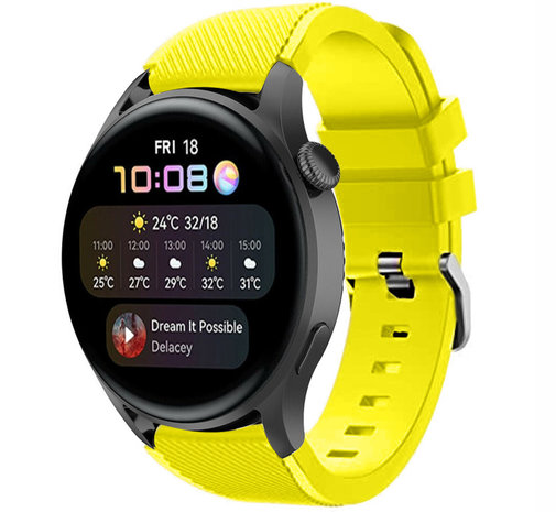 Strap-it® Strap-it Huawei Watch 3 (Pro) Silikonarmband (Gelb)
