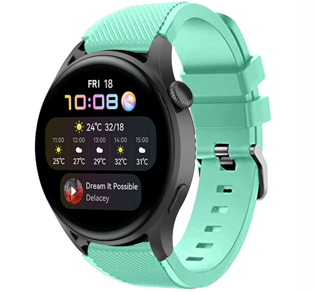 Strap-it® Strap-it Huawei Watch 3 (Pro) Silikonarmband (Aqua)