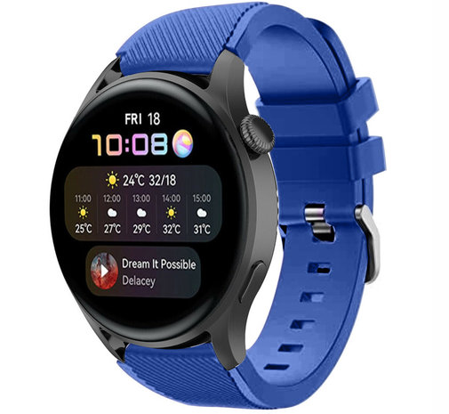 Strap-it® Strap-it Huawei Watch 3 (Pro) Silikonarmband (Blau)