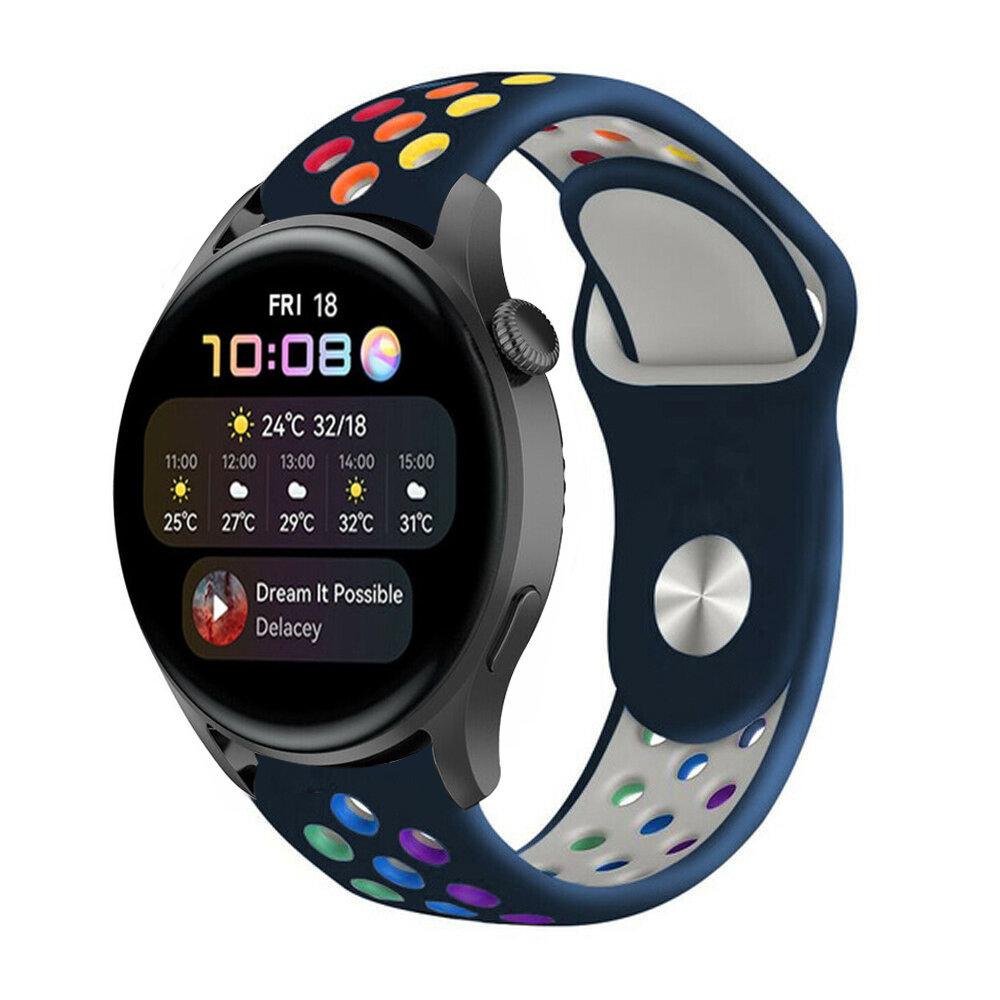 Strap-it® Strap-it Huawei Watch 3 (Pro) Sportarmband (Dunkelblau bunt)