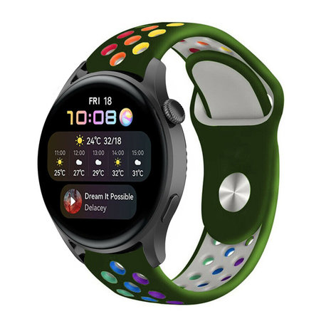 Strap-it® Strap-it Huawei Watch 3 (Pro) Sportarmband (Armeegrün Bunt)