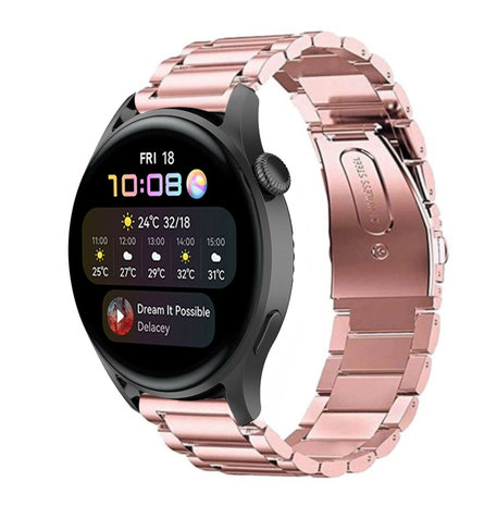Strap-it® Strap-it Huawei Watch 3 (Pro) Stahlarmband (Rosa)