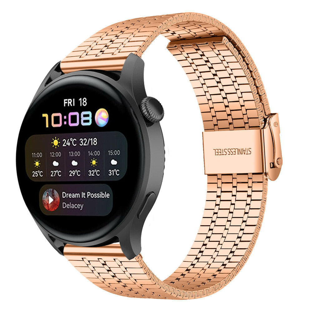 Strap-it® Strap-it Huawei Watch 3 (Pro) Edelstahlarmband (Roségold)
