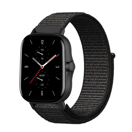 Strap-it® Strap-it Amazfit GTS 2 Nylonarmband (Schwarz) Strap-it® Strap-it Amazfit GTS 2 Nylonarmband (Schwarz)