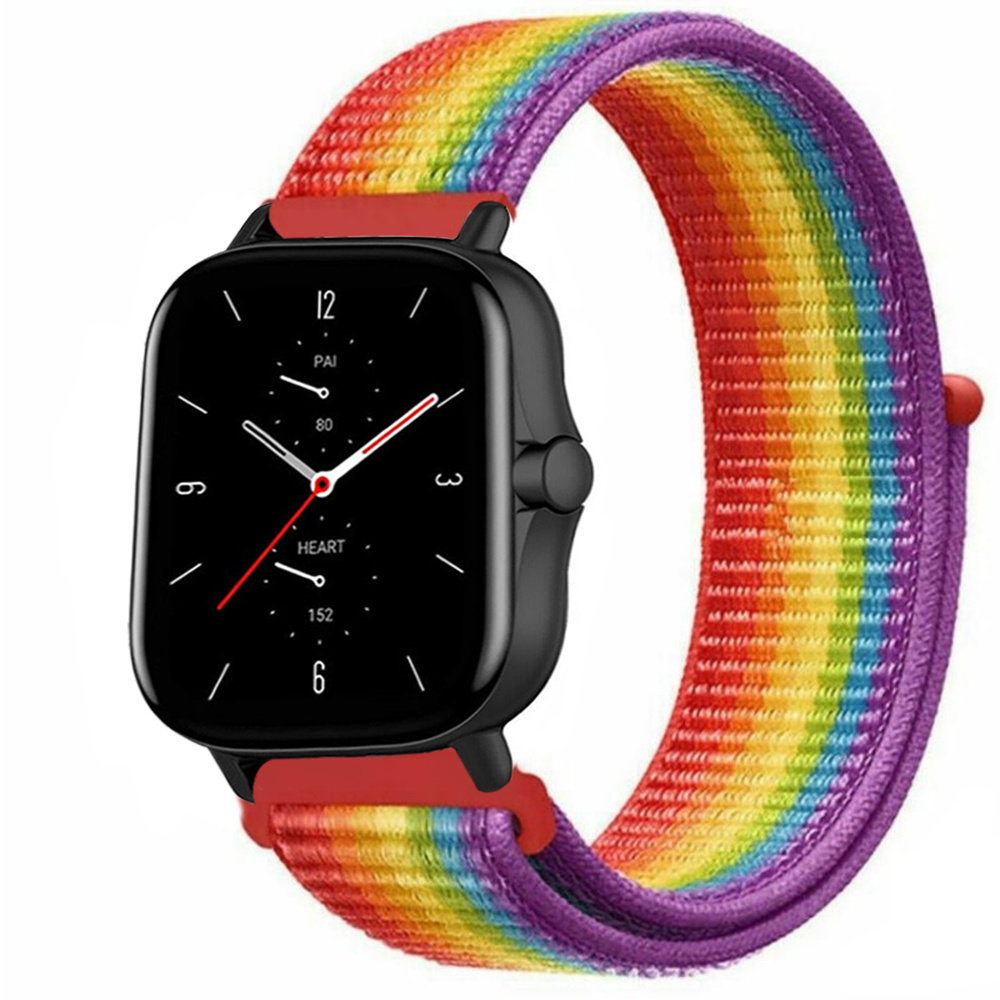 Strap-it® Strap-it Amazfit GTS 2 Nylonarmband (Regenbogen) Strap-it® Strap-it Amazfit GTS 2 Nylonarmband (Regenbogen)