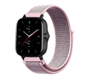 Strap-it® Amazfit GTS 2 Nylonarmband (Rosa Sand )