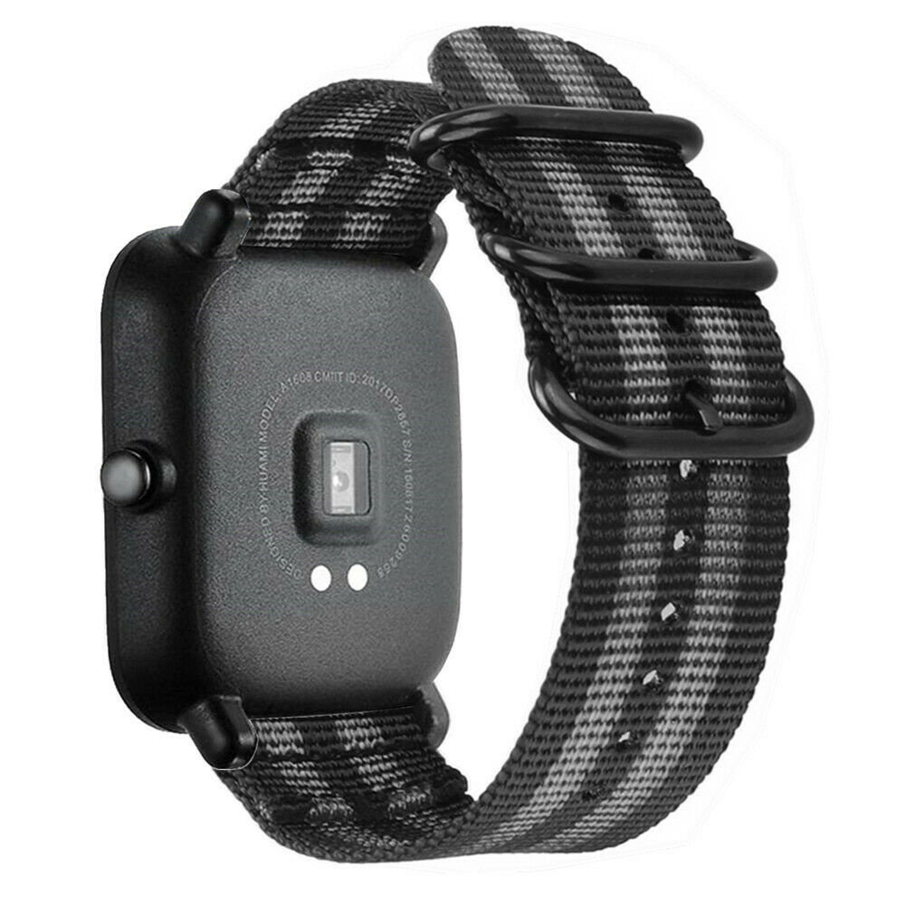Strap-it® Strap-it Amazfit GTS 2 Nylon-Schnallenarmband (Schwarz/Grau) Strap-it® Strap-it Amazfit GTS 2 Nylon-Schnallenarmband (Schwarz/Grau)