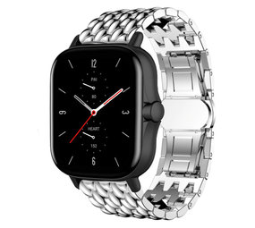 Strap-it® Amazfit GTS 2 Stahl-Drachenarmband (Silber) Strap-it® Amazfit GTS 2 Stahl-Drachenarmband (Silber)