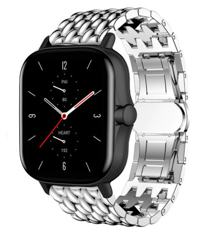 Strap-it® Strap-it Amazfit GTS 2 Stahl-Drachenarmband (Silber) Strap-it® Strap-it Amazfit GTS 2 Stahl-Drachenarmband (Silber)