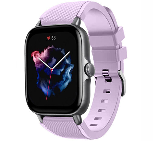 Strap-it® Strap-it Amazfit GTS 3 Silikonarmband (Lila)