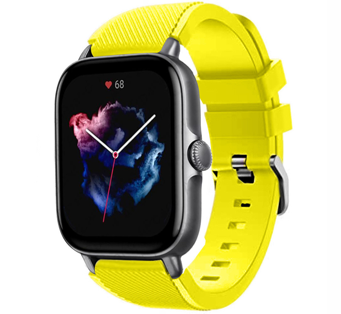Strap-it® Strap-it Amazfit GTS 3 Silikonarmband (Gelb)