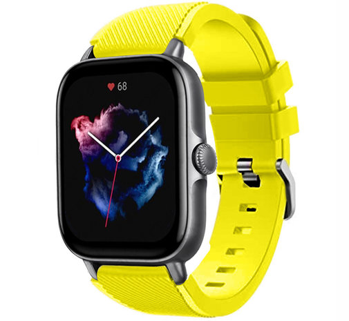 Strap-it® Strap-it Amazfit GTS 3 Silikonarmband (Gelb)