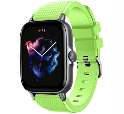 Strap-it® Strap-it Amazfit GTS 3 Silikonarmband (Hellgrün)