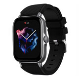 Strap-it® Amazfit GTS 3 Silikonarmband (Schwarz)