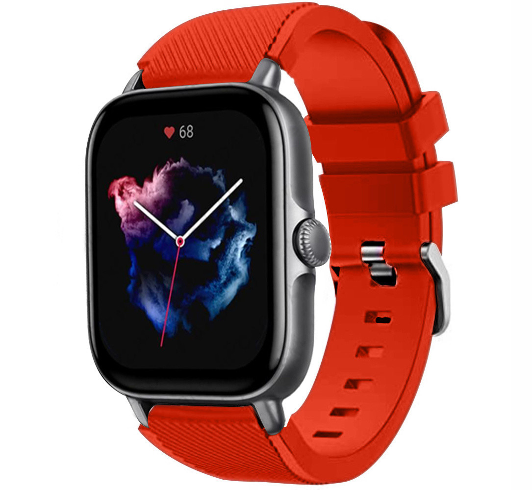 Strap-it® Strap-it Amazfit GTS 3 Silikonarmband (Rot)