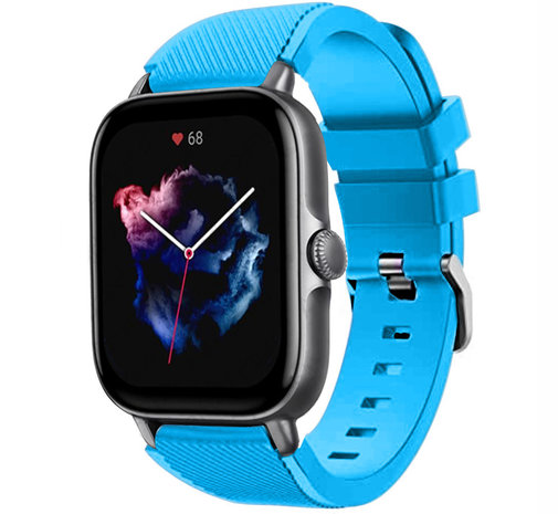 Strap-it® Strap-it Amazfit GTS 3 Silikonarmband (HellBlau)
