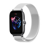 Strap-it® Amazfit GTS 3 Milanese Armband (Silber)