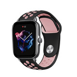 Strap-it® Amazfit GTS 3 Sportarmband (Schwarz/Rosa)