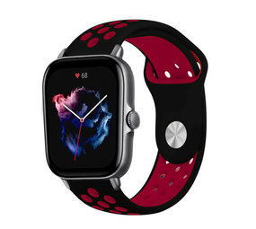 Strap-it® Amazfit GTS 3 Sportarmband (Schwarz/Rot) Strap-it® Amazfit GTS 3 Sportarmband (Schwarz/Rot)
