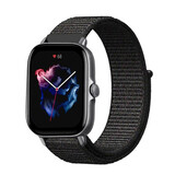 Strap-it® Amazfit GTS 3 Nylonarmband (Schwarz)