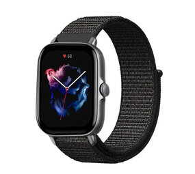 Strap-it® Amazfit GTS 3 Nylonarmband (Schwarz) Strap-it® Amazfit GTS 3 Nylonarmband (Schwarz)