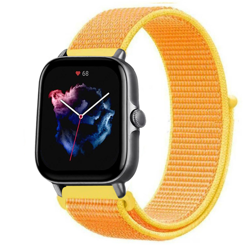 Strap-it® Strap-it Amazfit GTS 3 Nylonarmband (Hellgelb)
