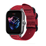 Strap-it® Amazfit GTS 3 Nylon-Schnallenarmband (Rot)