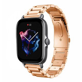 Strap-it® Amazfit GTS 3 Stahlarmband (Roségold)