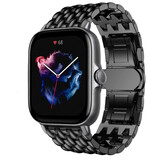 Strap-it® Amazfit GTS 3 Stahl-Drachenarmband (Schwarz)