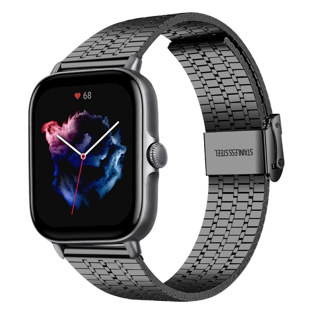 Strap-it® Strap-it Amazfit GTS 3 Edelstahlarmband (Schwarz) Strap-it® Strap-it Amazfit GTS 3 Edelstahlarmband (Schwarz)