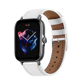 Strap-it® Amazfit GTS 3 Armband Leder (Weiß)