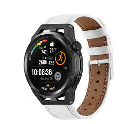 Strap-it® Huawei GT Runner Armband Leder (Weiß)