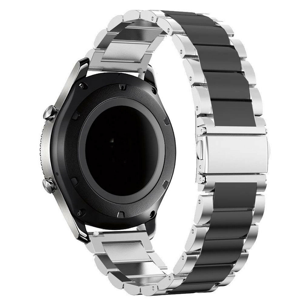 Strap-it® Strap-it Huawei GT Runner Stahlarmband (Silber/Schwarz)
