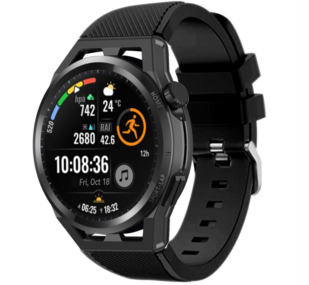 Strap-it® Strap-it Huawei Watch GT Runner Silikonarmband (Schwarz) Strap-it® Strap-it Huawei Watch GT Runner Silikonarmband (Schwarz)