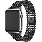 Strap-it® Strap-it Apple Watch Stahlperlenarmband (Schwarz)