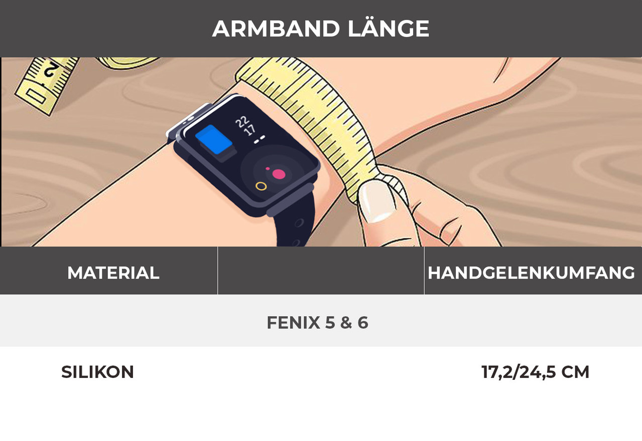 Strap-it® Strap-it Garmin Fenix 5 (Plus) / 6 (Pro) Armband Silikon (Grau) Strap-it® Strap-it Garmin Fenix 5 (Plus) / 6 (Pro) Armband Silikon (Grau)